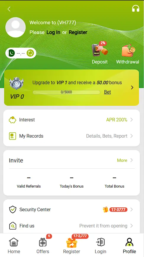 VH777 Register